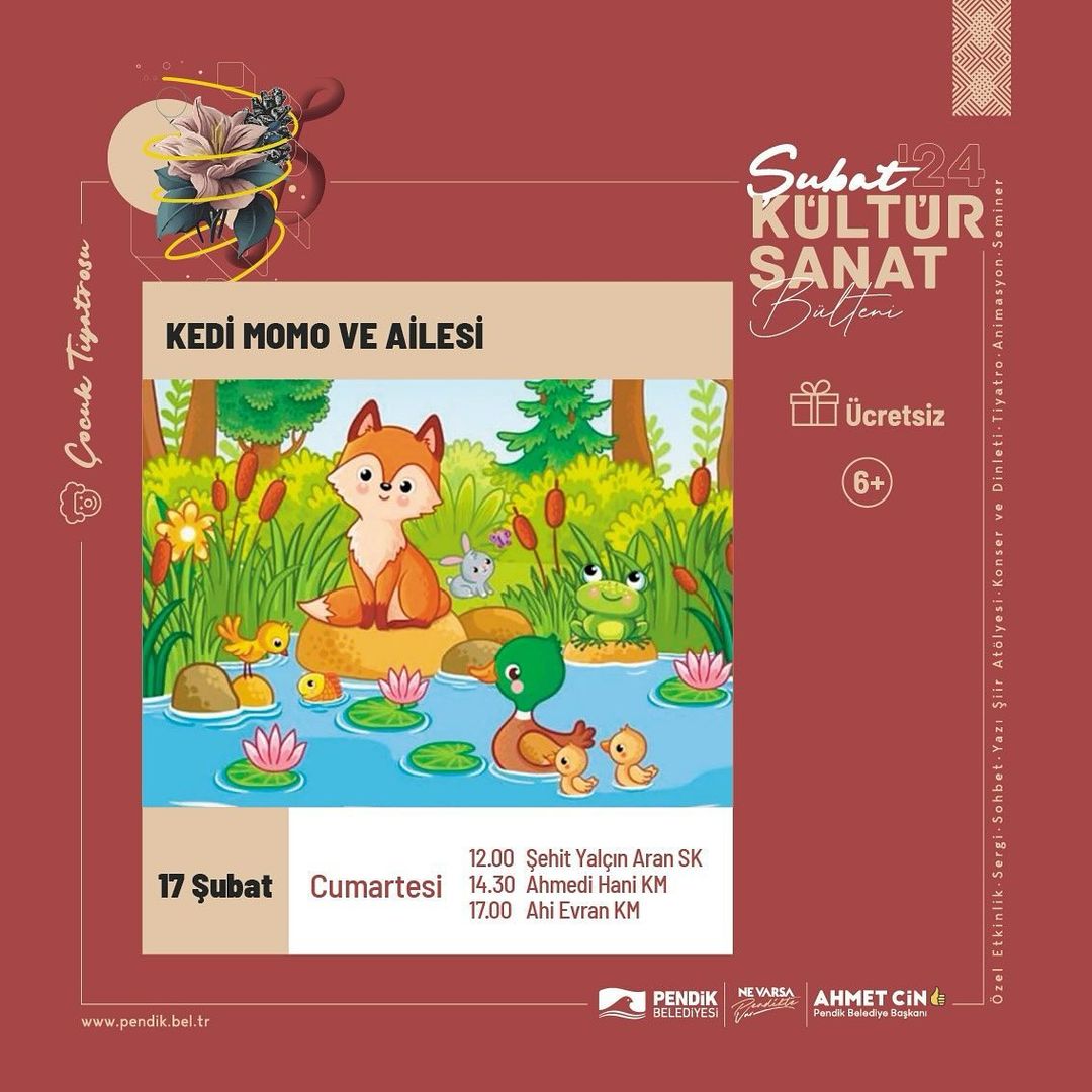 Pendik Kültür Sanat - Kedi Momo ve Ailesi Çocuk Tiyatrosu